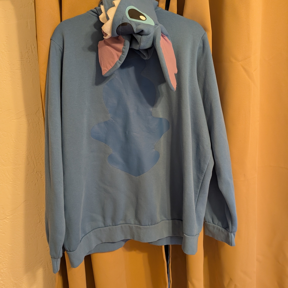 Disney Blue Stitch Hoodie Sweatshirt - Picture 2 of 3
